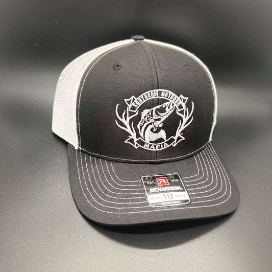 Trout Black and White Trucker Hat