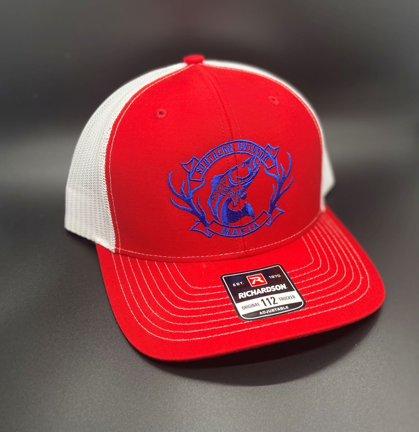 Trout Red and Blue Trucker Hat