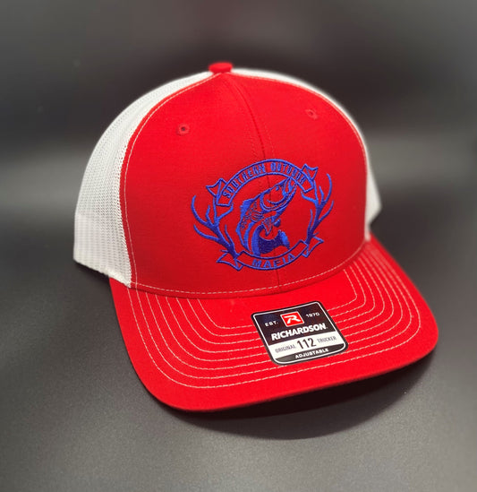 Trout Red and Blue Trucker Hat