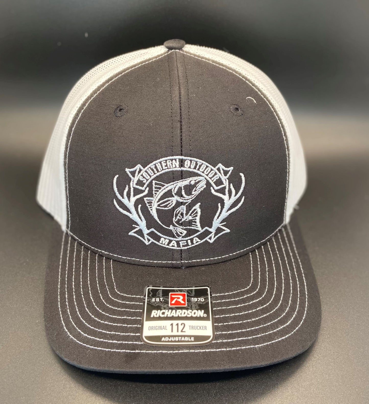 Redfish Black and White Trucker Hat