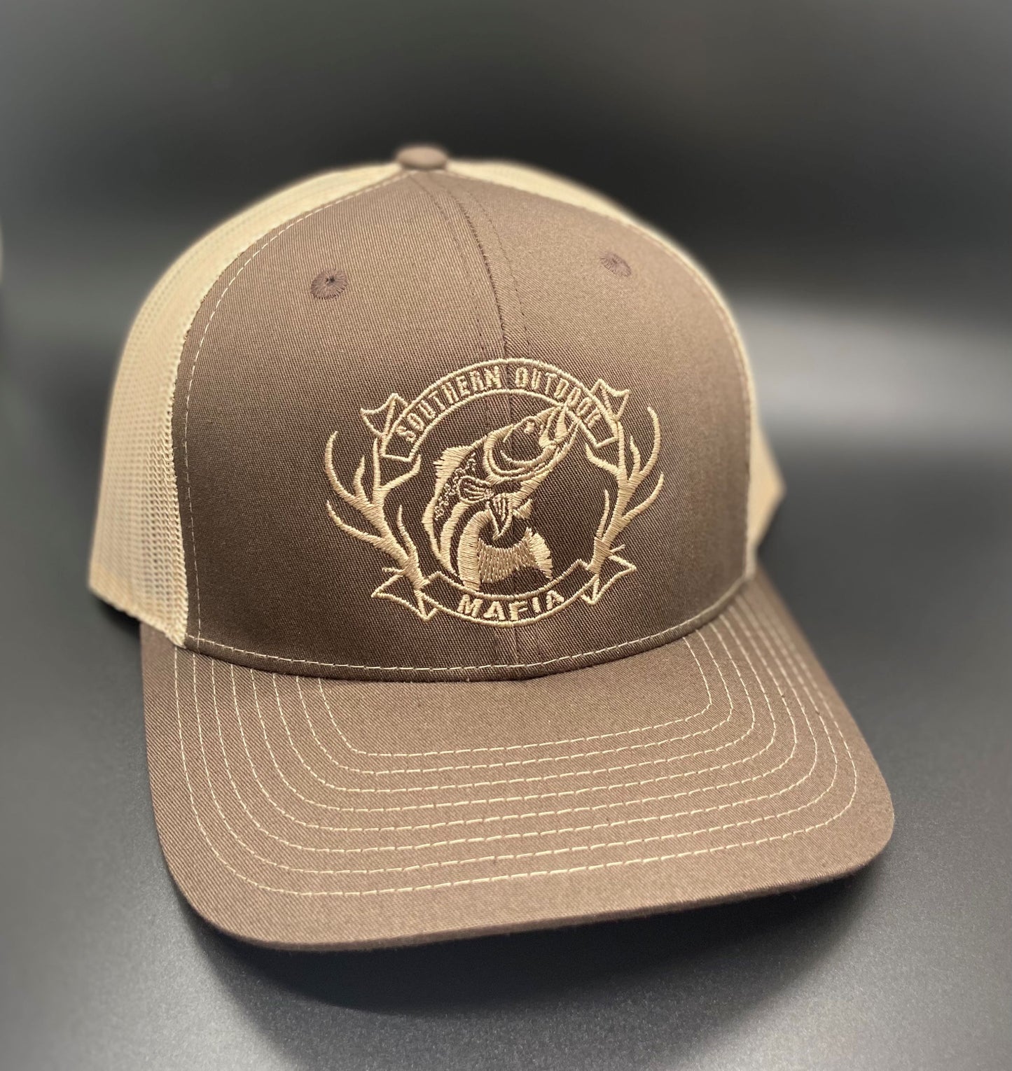 Trout Brown and Khaki Trucker Hat