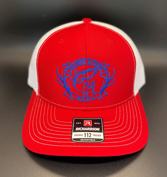 Redfish Red and Blue Trucker Hat